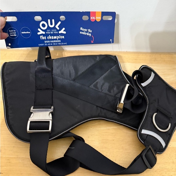 YOULY The Champion Black Big Dog Harness Reflective XXL/XXXL NEW!! - Picture 1 of 8